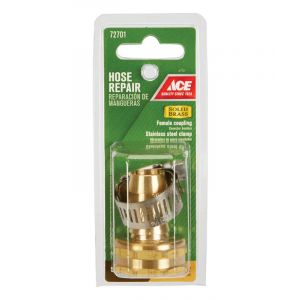 Ace Threaded Hose Repair Coupling Bard Female 5/8x3/4 In Brass 1 Each 72701
