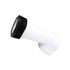 Toilet Flush Pipe Connector – White Plastic with Rubber Seal