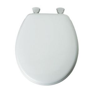 Round Molded Wood Toilet Seat 16.81 In White 1 Each 43824