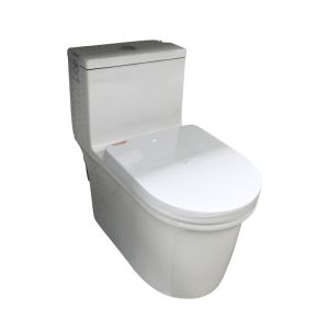 One-Piece S-Trap Modern Toilet with Elongated Seat – White