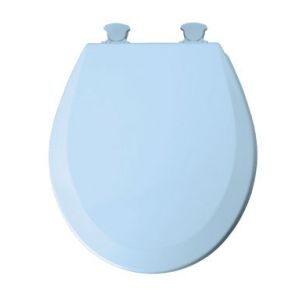 Mayfair Never Loosens Round Molded Wood Toilet Seat 16.88 In Blue 1 Eac