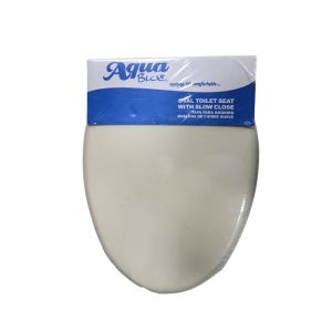 Aqua Blue Oval Toilet Seat W/ Slow Close Cream 1 Ea P-11575