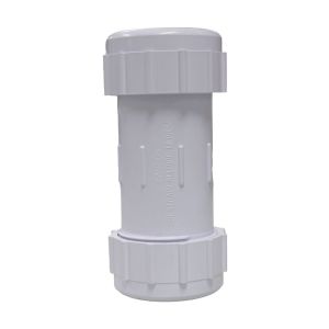 PVC Compression Coupling 1 1/2 In White