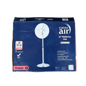 Cronexrabo Curved Air Pedestal Fan 16 In Chrome