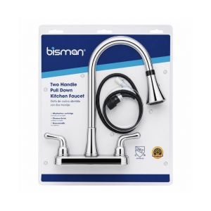 Bisman Two-Handle Pull-Down Kitchen Faucet Chrome
