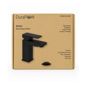 DURA Bristol Mono Basin Mixer Matte Black 1Ea