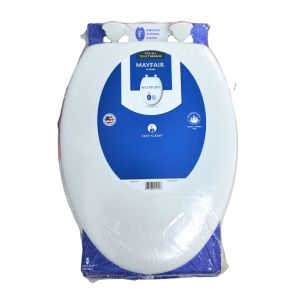 Elongated Toilet Seat Wood White