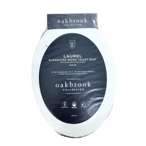 Elongated Wood Toilet Seat – White