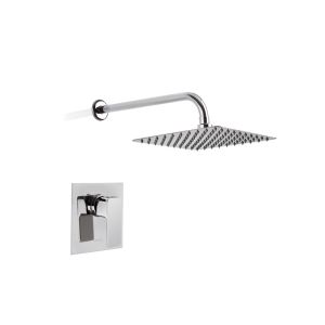 Chrome Square Rain Shower Head & Single-Handle Shower Mixer Set