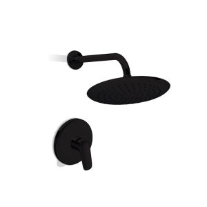 Matte Black Rain Shower Head & Single-Handle Shower Mixer Set