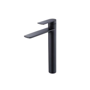 Matte Black Tall Single-Handle Basin Mixer Faucet