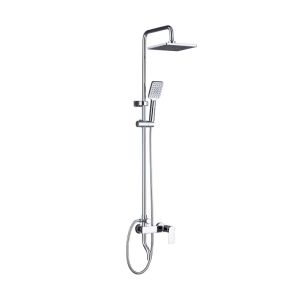 Chrome Square Rain Shower System W/  Handheld Sprayer
