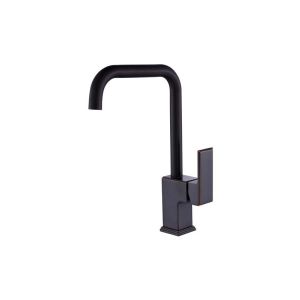 Matte Black Kitchen Faucet – High Arc Single-Handle Square Base