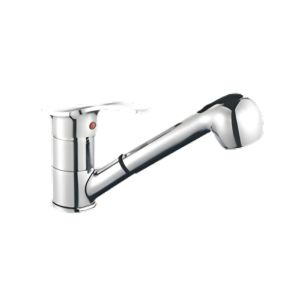 Single-Handle Chrome Faucet with Pull-Out Sprayer-MQ-148