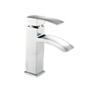 Single-Handle Lavatory Faucet – Chrome Finish, Modern Square Design
