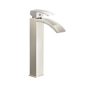 Tall Mono Basin Mixer Faucet – Brushed Stainless Steel Finish