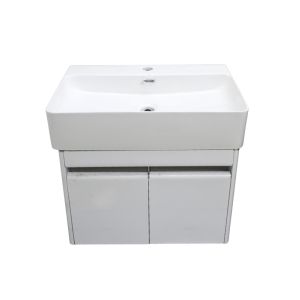 Wall Mounted Vanity Combo 60cm White Finish W/ Ceramic Basin 1Ea BXG02G