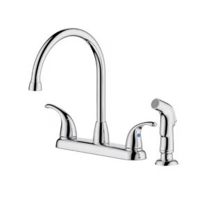 High-Arc Kitchen Faucet w/ Side Sprayer, 2-Handle – Chrome