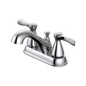 Chrome Modern Two-Handle Bathroom Sink Faucet- 4 in.