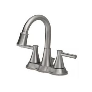 Brushed Nickel Doria Two-Handle Bathroom Sink Faucet 4 in.