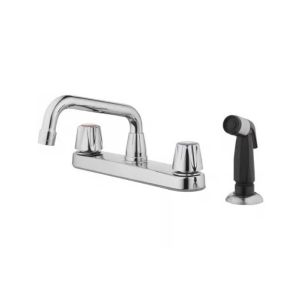 Compression Two Handle Chrome Kitchen Faucet W/ Side Sprayer