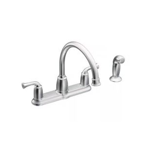 2-Handle Kitchen Faucet with High-Arc Spout and Side Sprayer