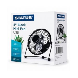 Status Usb Mini Fan 4inch Black 1Ea SUSBBLKWFAN1PKB4