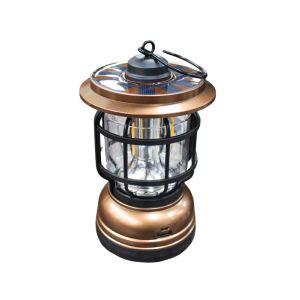 Vintage Solar Rechargeable LED Lantern - 1200mAh