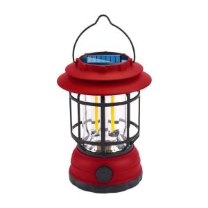 Solar Rechargeable Vintage LED Lantern - 1200mAh White Light
