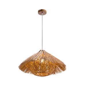 Bohemian Rattan Pendant Light with Straw Fringe 1xe27 1Ea 955WOODY1