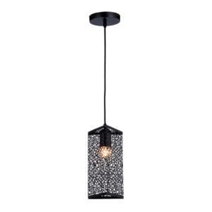 Modern Black Decorative Pendant Light – Lace Metal Shade