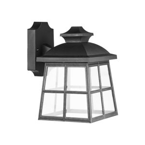 Classic Outdoor Wall Lantern – Black, Clear Glass Panels