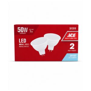 ACE Led Bulb Mr16 Gu5.3 7w 100-240v 50-60hz 2pk