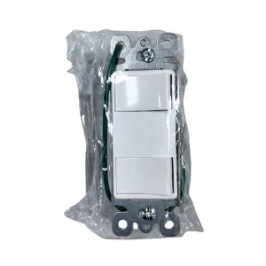 Double Rocker Light Switch – White