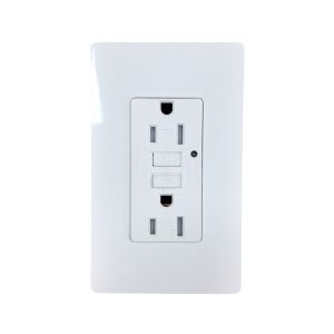 Duplex Electrical Outlet – White (screwless cover) 15A 120V