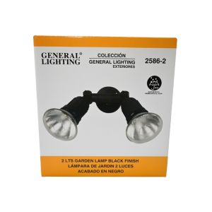 Dual-Head Outdoor Garden Spotlight – Black Finish, E27 80W