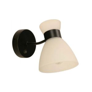 Wall Sconce – Matte Black with Frosted Glass