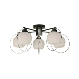 5-Light Semi-Flush Ceiling Fixture – Black & Chrome