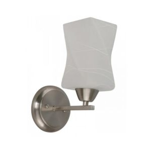 Wall-Mount Indoor Light Sconce – Brushed Nickel w/ Frosted Glass Shade
