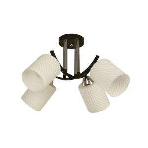 4-Light Semi-Flush Mount Ceiling Fixture – White Glass Shades