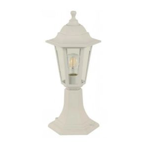 Outdoor Pedestal Lantern-  White