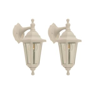 Outdoor Wall Lantern Lamp 40 W – White (2-Piece Set)