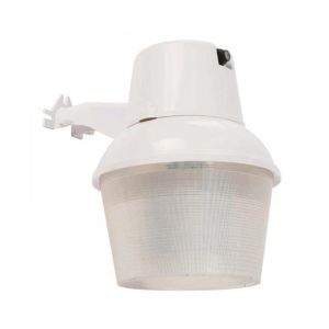 Outdoor Wall Mount Light with Dusk-to-Dawn Sensor – White