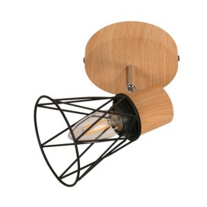 Roof Reflective Ceiling Lamp 40 W – Black & Wood