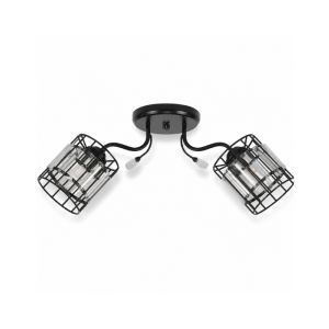2-Light Ceiling Lamp Matte Black Finish E27 40W