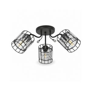 3-Light Ceiling Lamp Matte Black Finish E27 40W