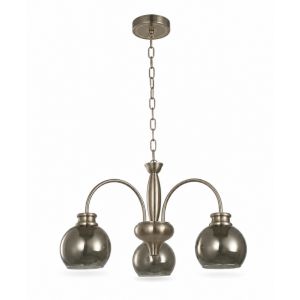 3-Light Hanging Pendant Lamp Satin Nickel Finish E27 40W