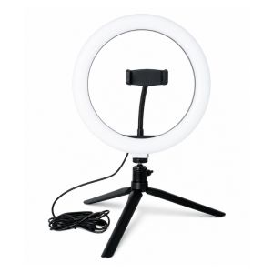 LED Ring Light Table Lamp 10W 5V - Black Finish