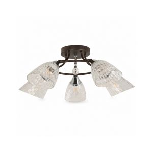 5-Light Ceiling Lamp Coffee & Chrome Finish