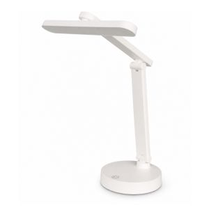 Rechargeable LED Desk Lamp with Adjustable Arm - White Finish